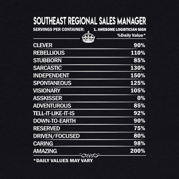 Southeast Regional Sales Manager T Shirt - Southeast Regional Sales Manager Factors Daily Gift Item Tee by Jolly358